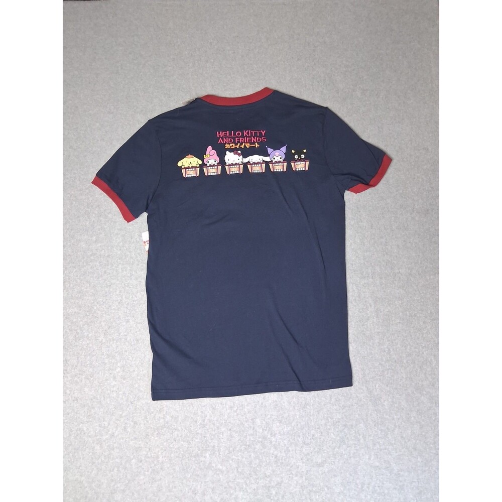 NWT BoxLunch Sanrio Hello Kitty & Friends Kawaii Mart Ringer Shirt Navy M Y2K - Picture 10 of 10